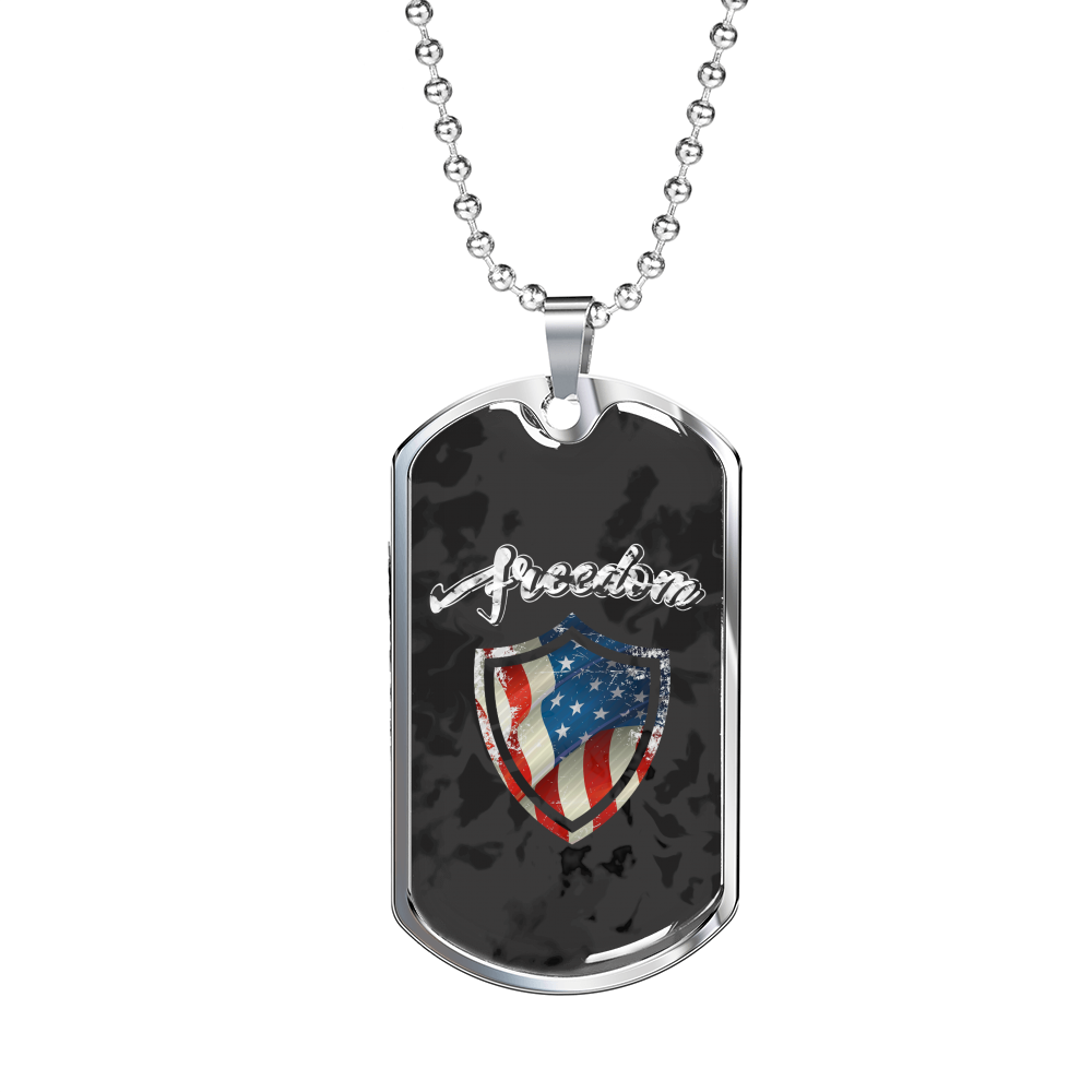 Rebel Freedom Dog Tag Necklace Military Chain (Silver) No - Loyalty Vibes