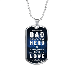 A Dad's First Dog Tag Necklace Military Chain (Silver) No - Loyalty Vibes