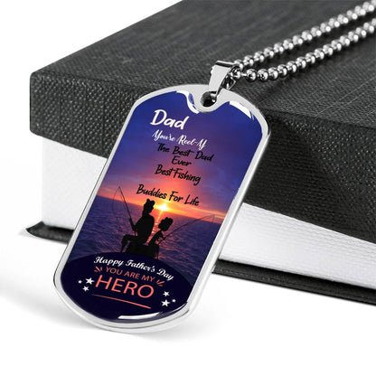 Loyalty Vibes Buddies For Life Dad Dog Tag Necklace