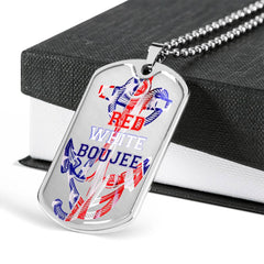 Red White Boujee Dog Tag - Loyalty Vibes