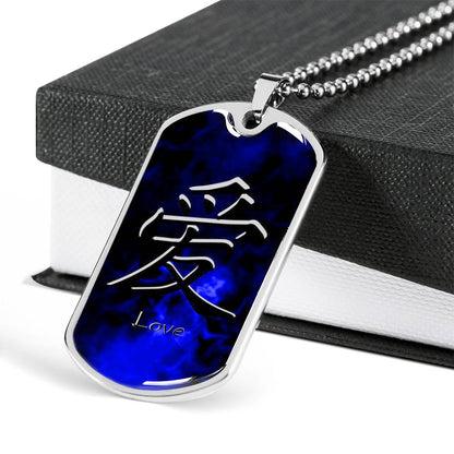 Loyalty Vibes Wicked Blue Love Dog Tag Necklace