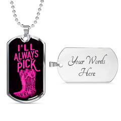 Always Boots Dog Tag Necklace - Military Chain (Silver) Yes - Loyalty Vibes