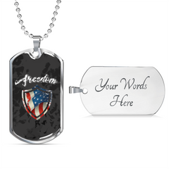 Rebel Freedom Dog Tag Necklace - Military Chain (Silver) Yes - Loyalty Vibes