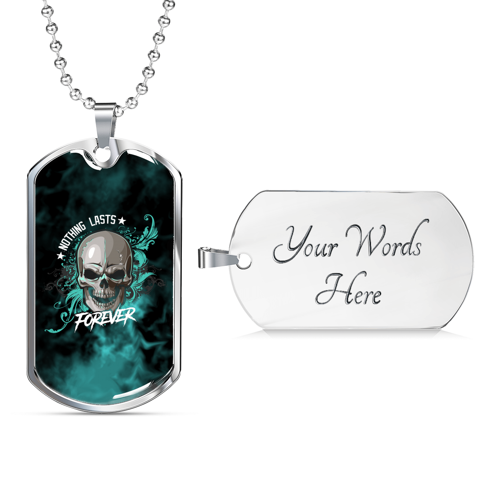 Nothing Wasted Dog Tag Necklace - Military Chain (Silver) Yes - Loyalty Vibes