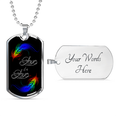 Eternal Love Is Love Dog Tag Necklace Military Chain (Silver) Yes - Loyalty Vibes