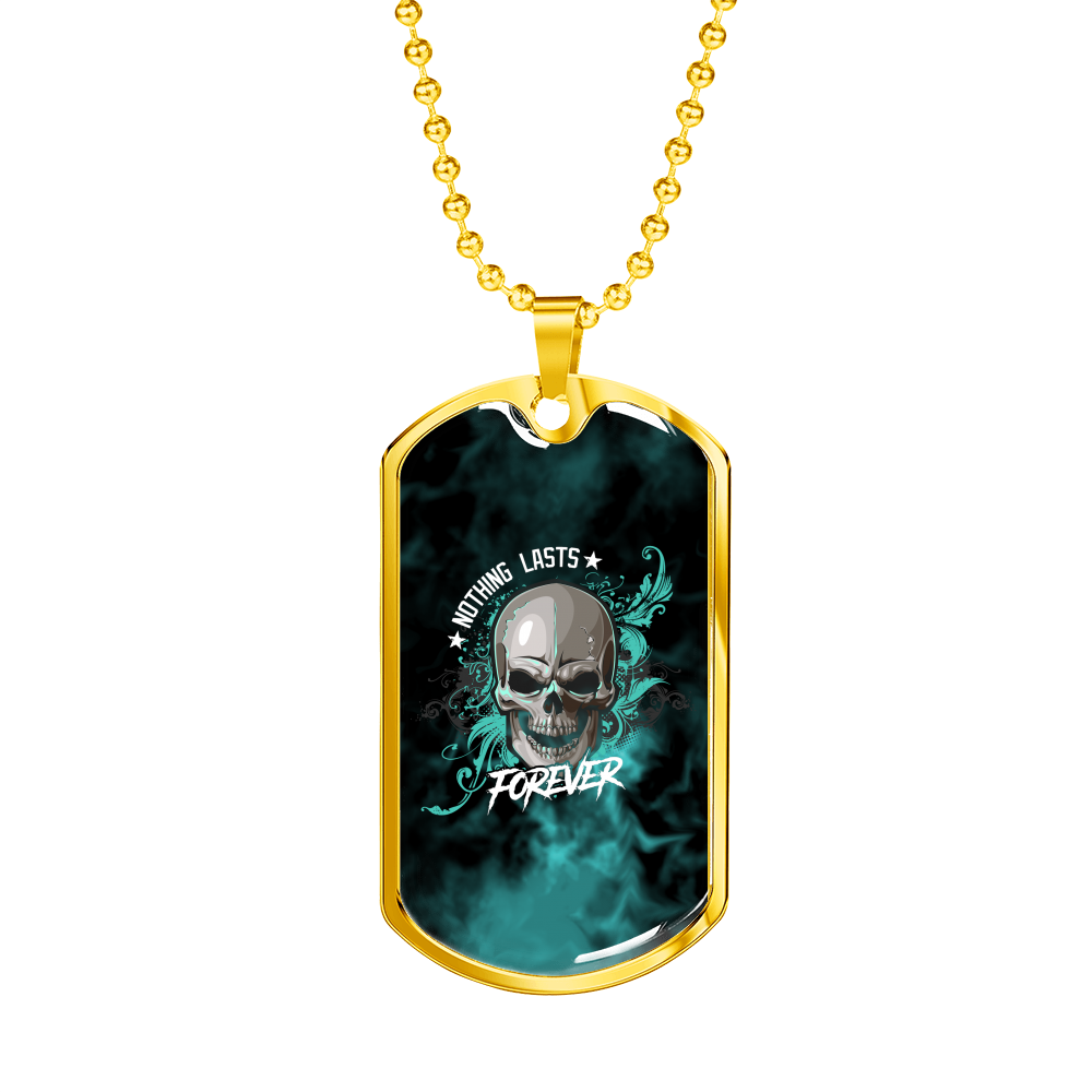 Nothing Wasted Dog Tag Necklace - Military Chain (Gold) No - Loyalty Vibes