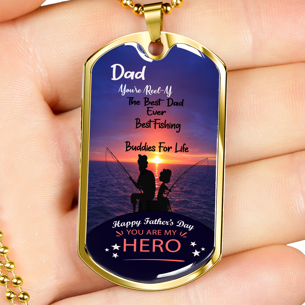 Loyalty Vibes Buddies For Life Dad Dog Tag Necklace