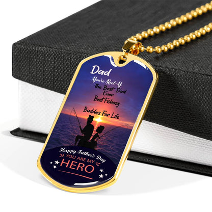 Loyalty Vibes Buddies For Life Dad Dog Tag Necklace