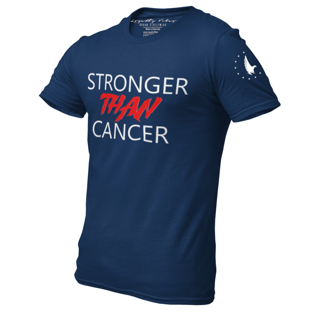Awareness Stronger Than Cancer T-Shirt Navy Blue - Loyalty Vibes