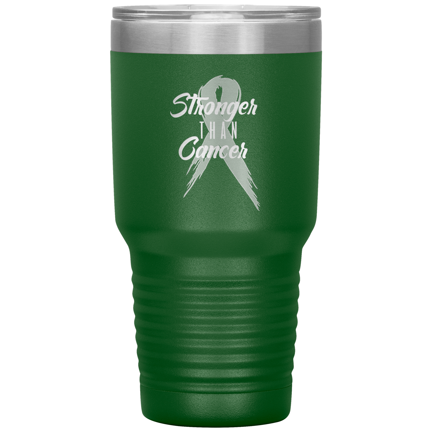 Stronger Than Cancer Tumbler Green