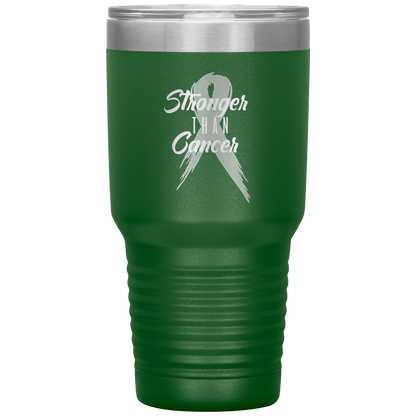 Stronger Than Cancer Tumbler Green