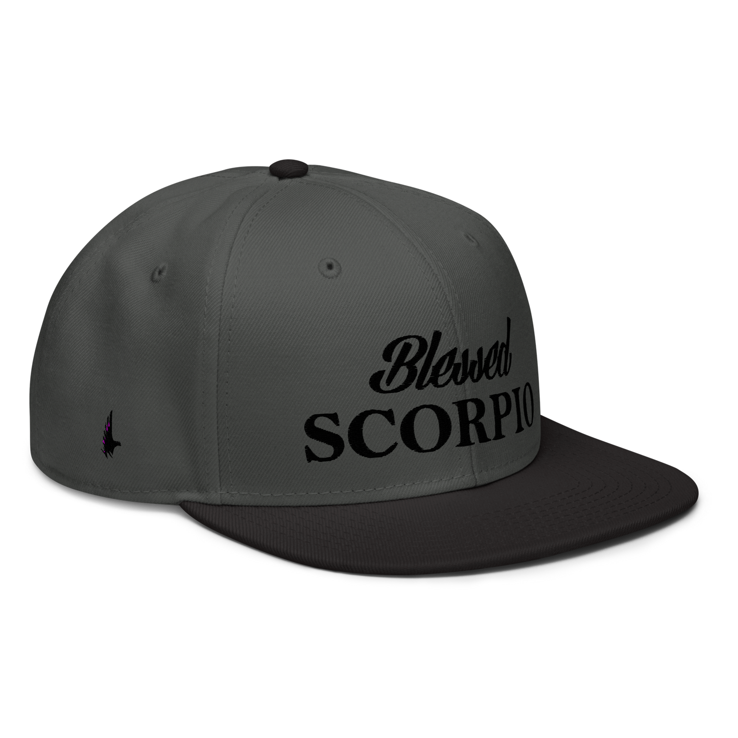 Loyalty Vibes Loyalty Vibes Blessed Scorpio Snapback Hat Charcoal Grey Black Black OS