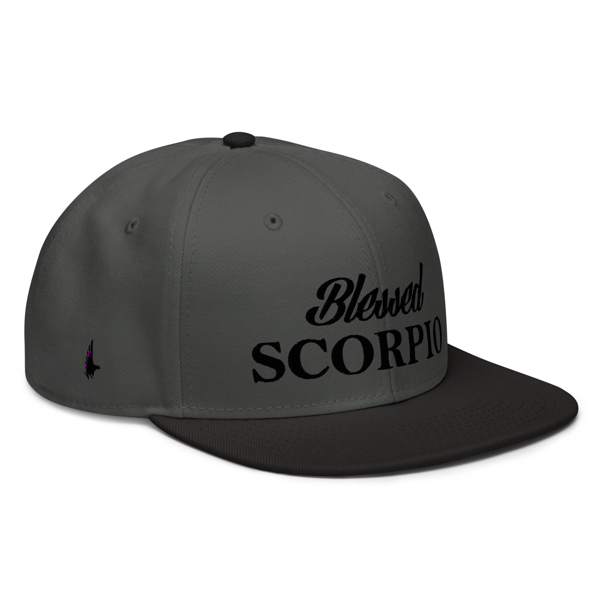 Loyalty Vibes Loyalty Vibes Blessed Scorpio Snapback Hat Charcoal Grey Black Black OS