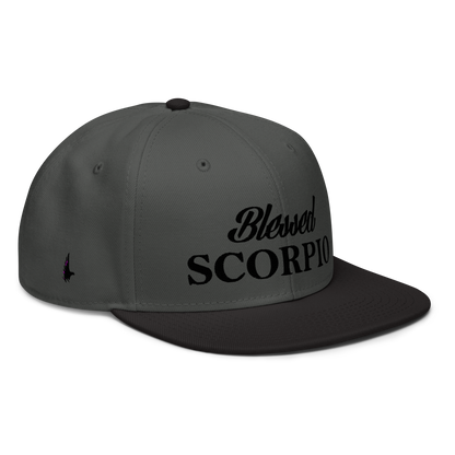 Loyalty Vibes Loyalty Vibes Blessed Scorpio Snapback Hat Charcoal Grey Black Black OS