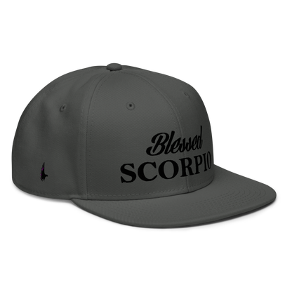 Loyalty Vibes Loyalty Vibes Blessed Scorpio Snapback Hat Charcoal Grey Black OS