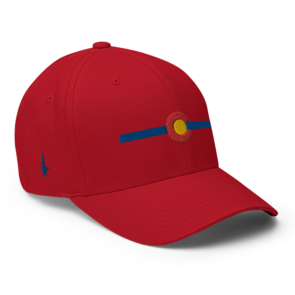 Blue Line Colorado Fitted Hat - Red - Loyalty Vibes