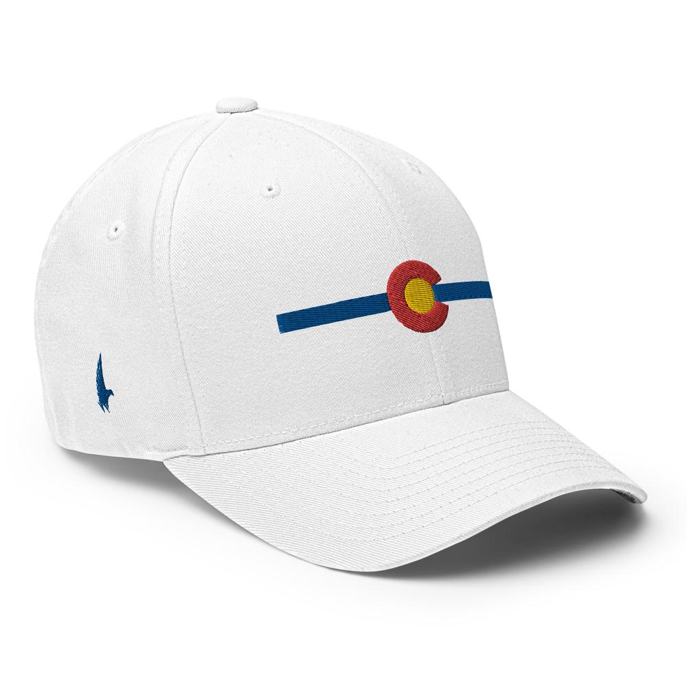Blue Line Colorado Fitted Hat White - Loyalty Vibes