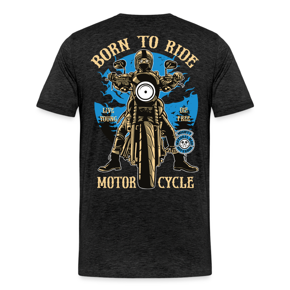 Born To Ride Motorcycle T-Shirt - Heather Black - Loyalty Vibes
