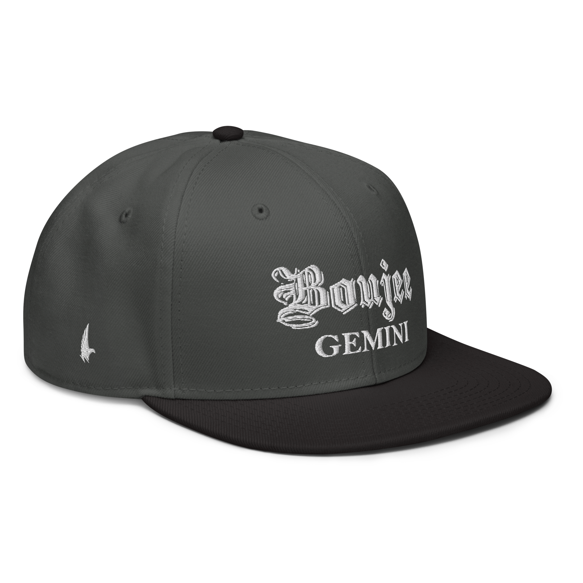 Boujee Gemini Snapback Hat - Charcoal Gray/White/Black - Loyalty Vibes