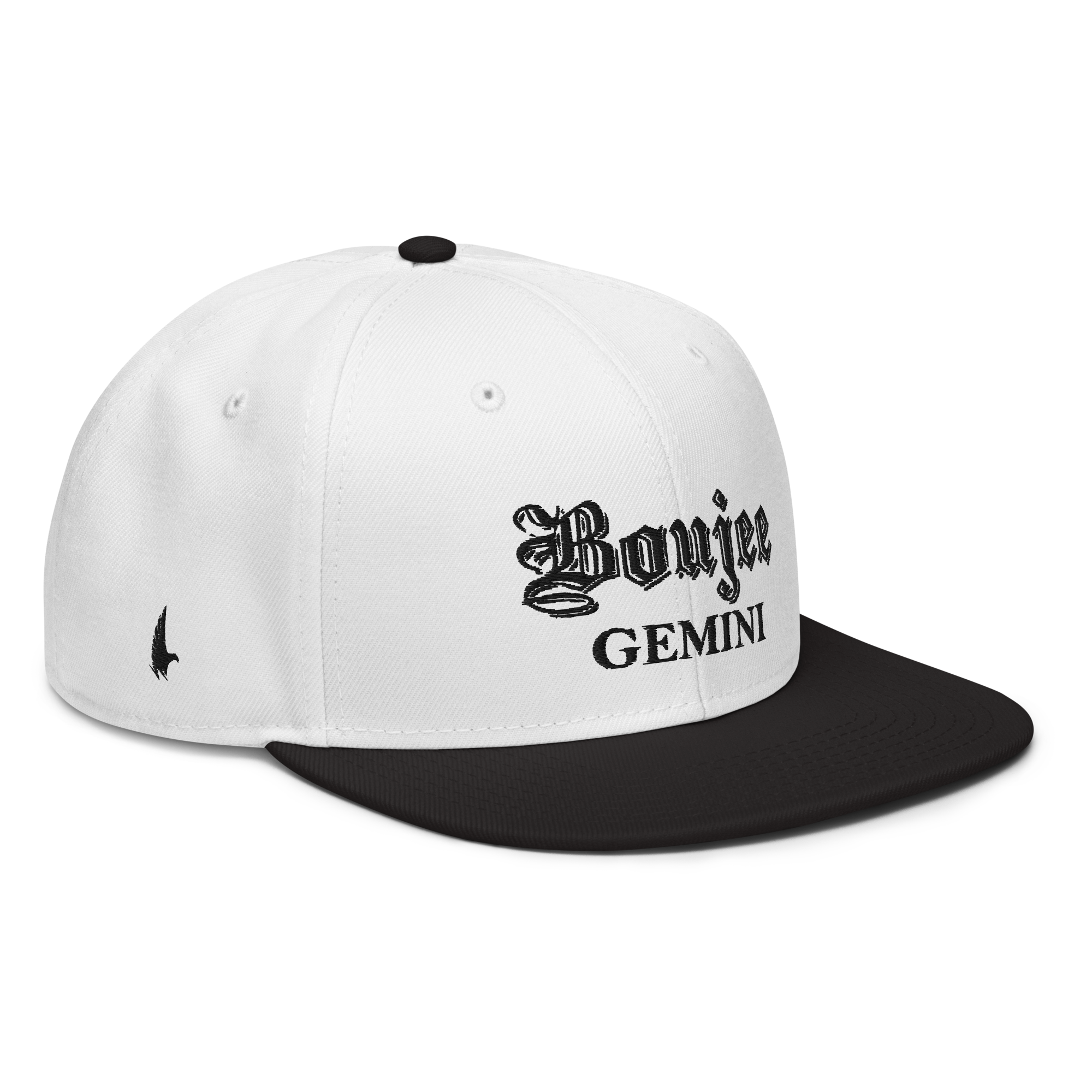 Boujee Gemini Snapback Hat - White/Black/Black - Loyalty Vibes