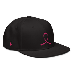 Breast Cancer Awareness Snapback Hat - Black - Loyalty Vibes