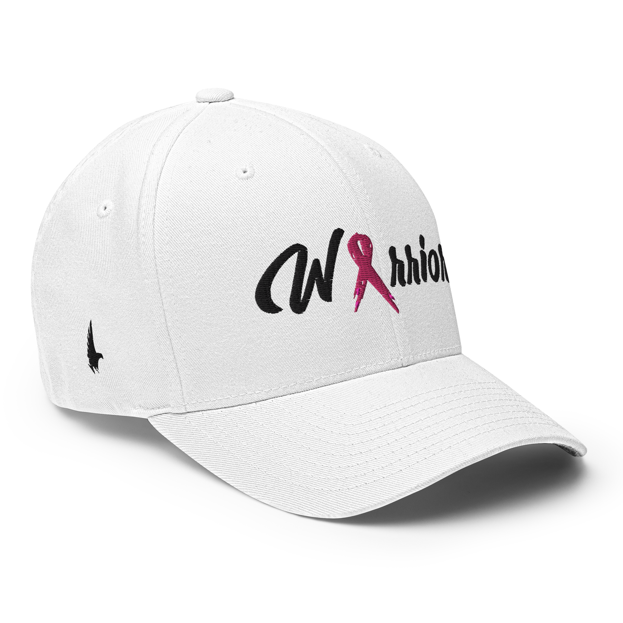 Breast Cancer Warrior Fitted Hat White - Loyalty Vibes