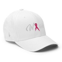 Breast Cancer Warrior Fitted Hat White Stealth - Loyalty Vibes