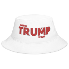 America Strong Trump Bucket Hat - White - Loyalty Vibes
