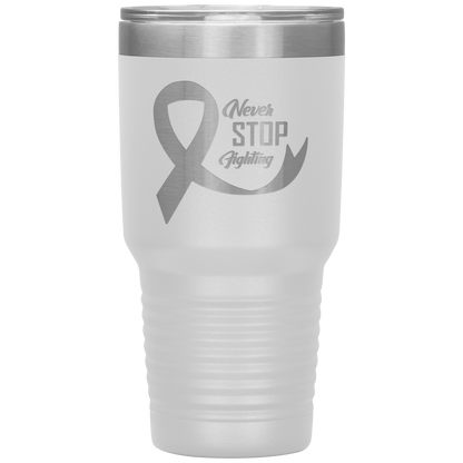 Never Stop Fighting Tumbler White