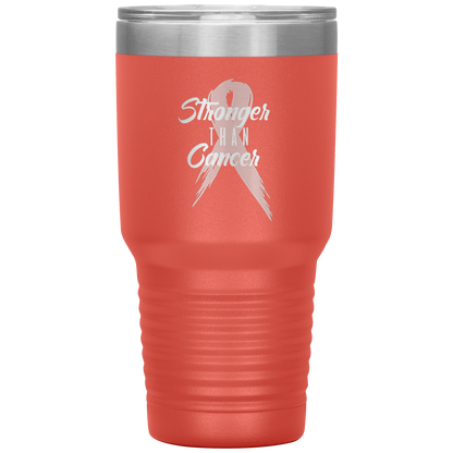 Stronger Than Cancer Tumbler Coral