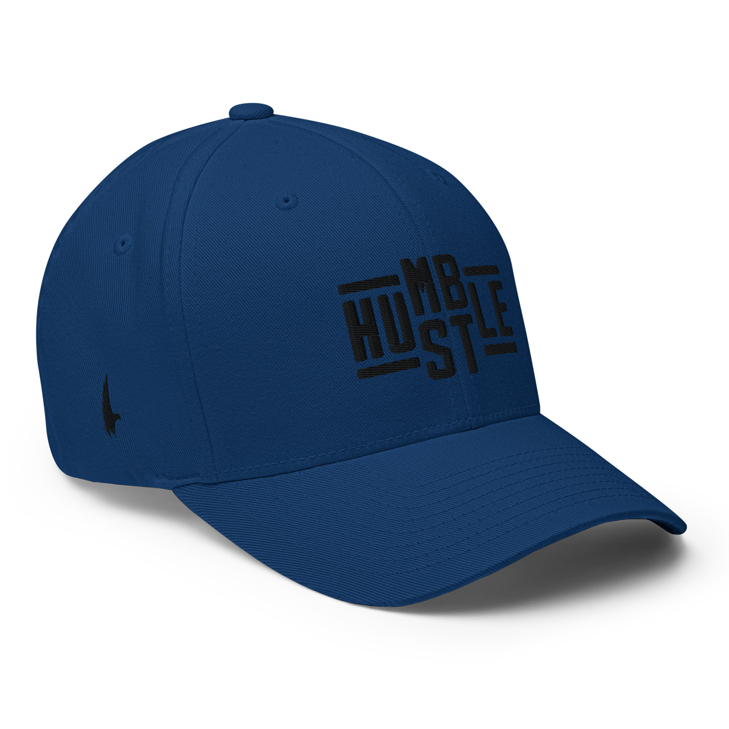 Loyalty Vibes Classic Humble Hustle Fitted Hat Blue Black Fitted Loyalty Vibes