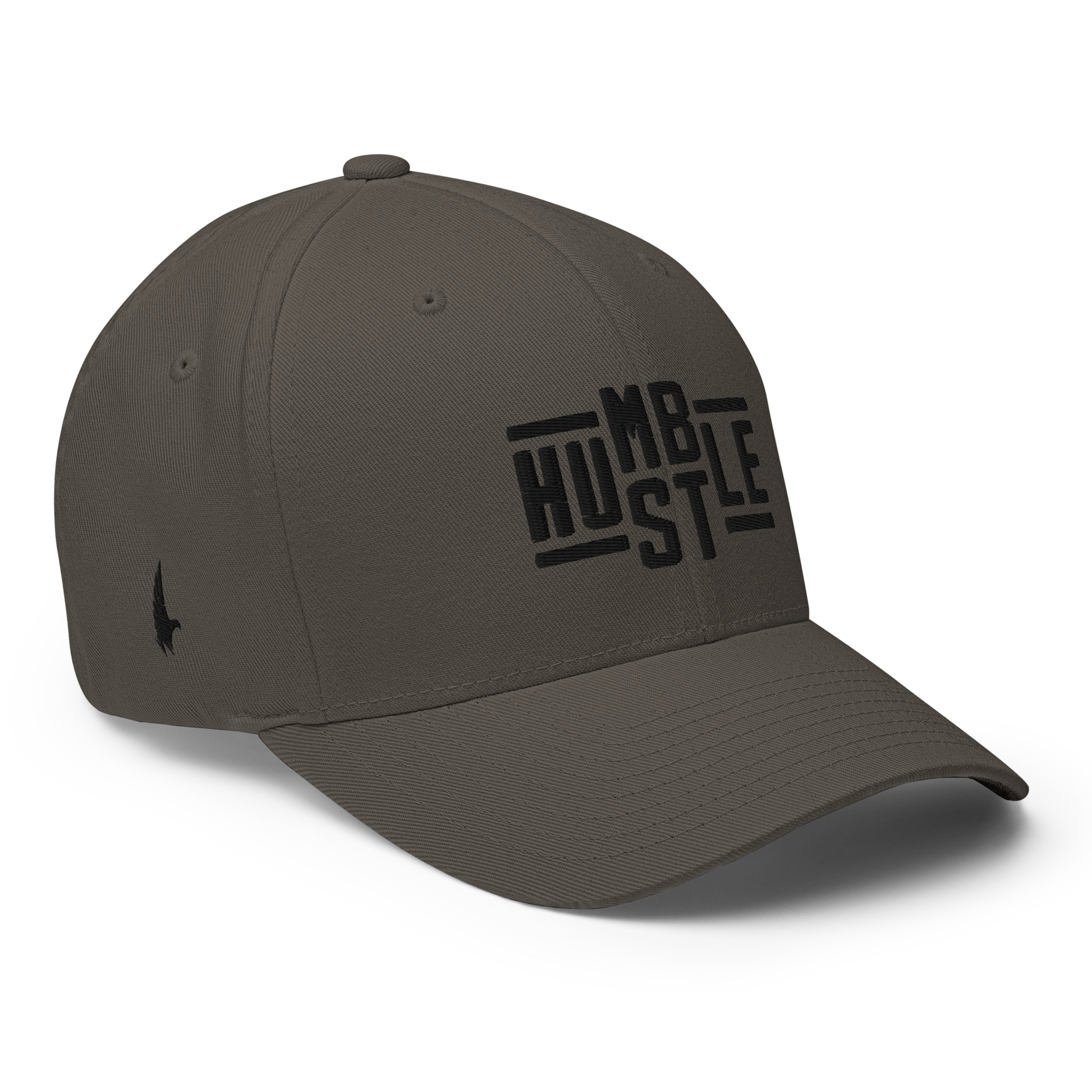 Classic Humble Hustle Fitted Hat Charcoal Gray Black Fitted Loyalty Vibes