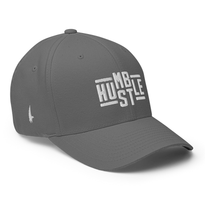 Loyalty Vibes Classic Humble Hustle Fitted Hat Gray White Fitted Loyalty Vibes