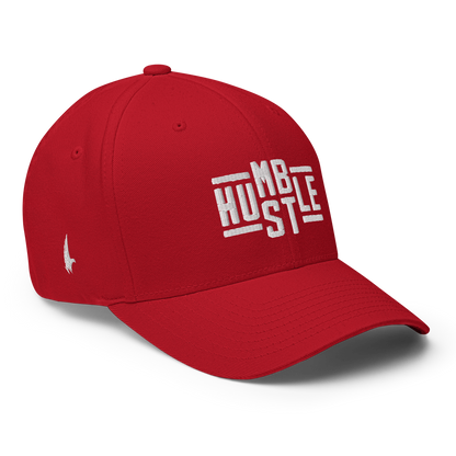 Classic Humble Hustle Fitted Hat Red Fitted Loyalty Vibes