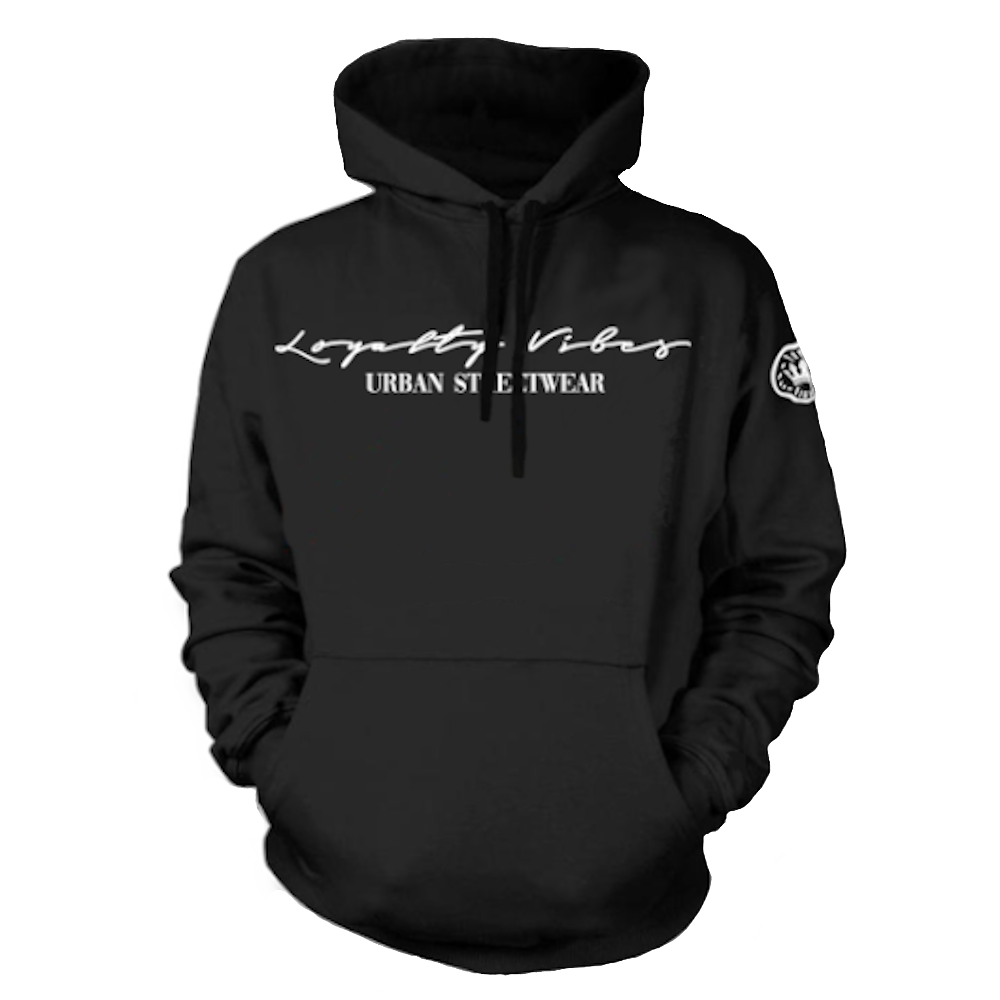 Classic Logo Hoodie Black - Loyalty Vibes