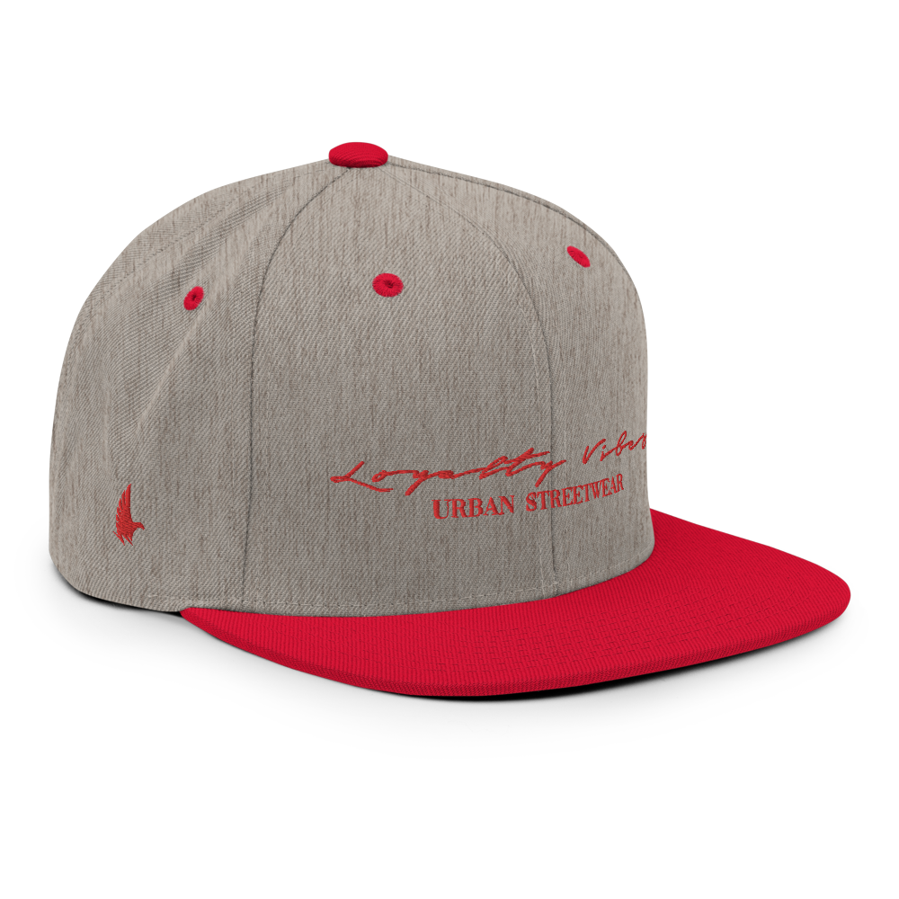 Loyalty Vibes Snapback Hat Heather Grey Red - Loyalty Vibes