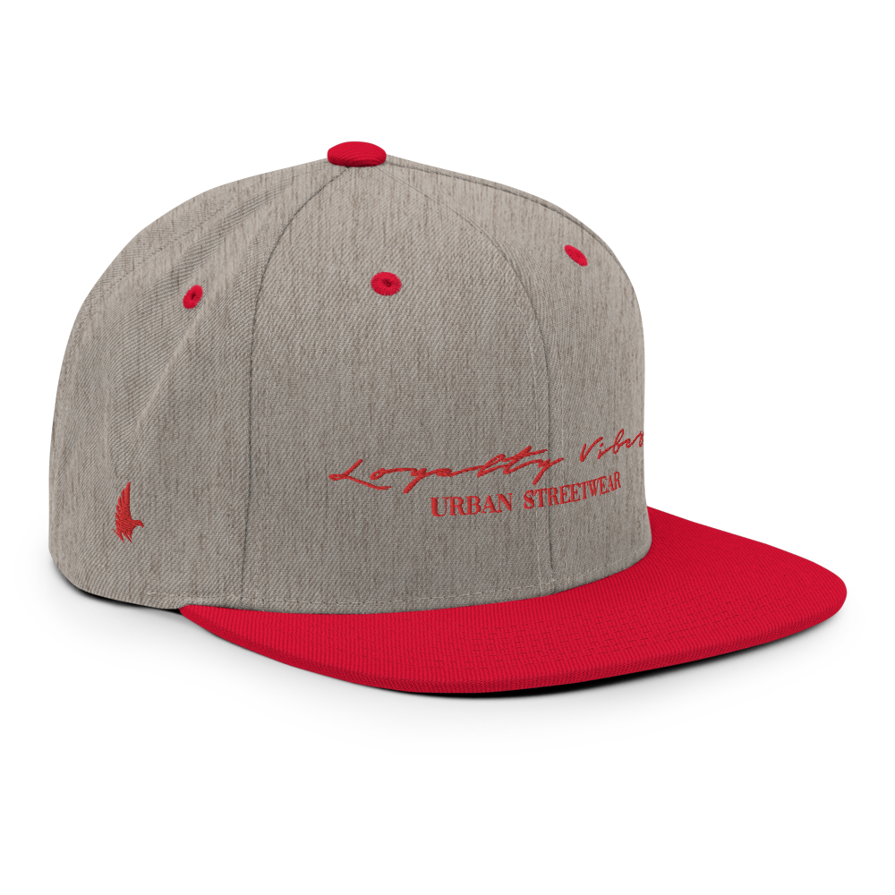 Loyalty Vibes Snapback Hat - Heather Grey/ Red - Loyalty Vibes