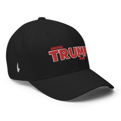 America Strong Trump Flexfit Hat Black / Red Fitted - Loyalty Vibes