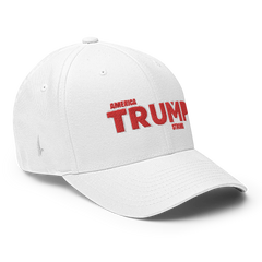 America Strong Trump Flexfit Hat White / Red Fitted - Loyalty Vibes