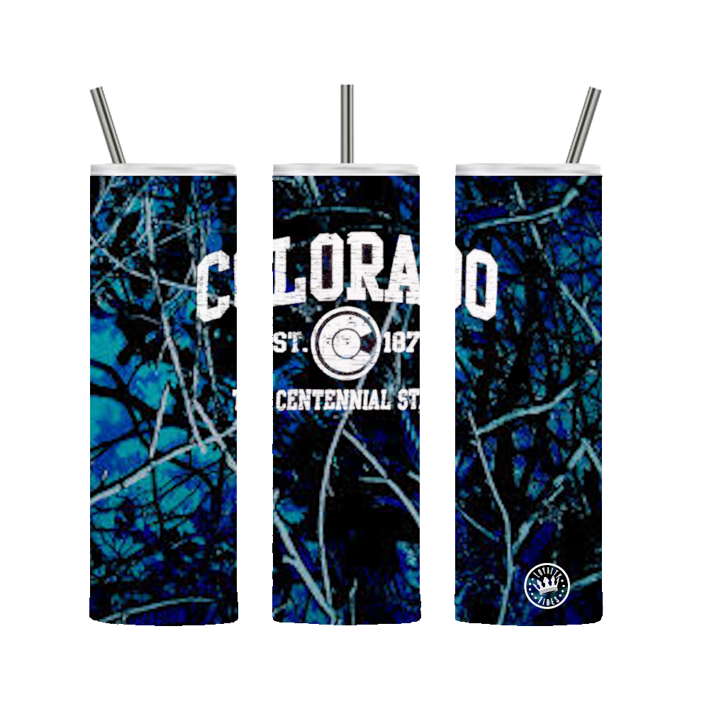 Colorado Tumbler - Blue Camo 20 oz. Stainless Steel - Loyalty Vibes