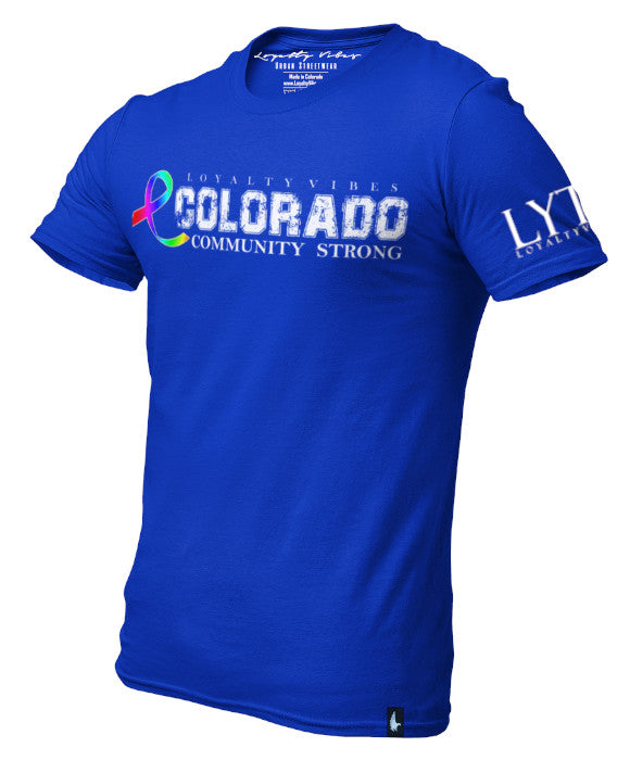 Colorado Community Strong Graphic Tee Blue - Loyalty Vibes