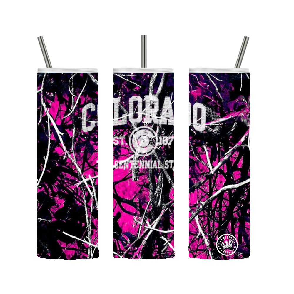 Colorado Tumbler - Pink Camo 20 oz. Stainless Steel - Loyalty Vibes