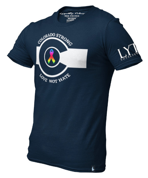 Loyalty Vibes LGBTQ Colorado Strong Graphic Tee Navy Blue - Loyalty Vibes