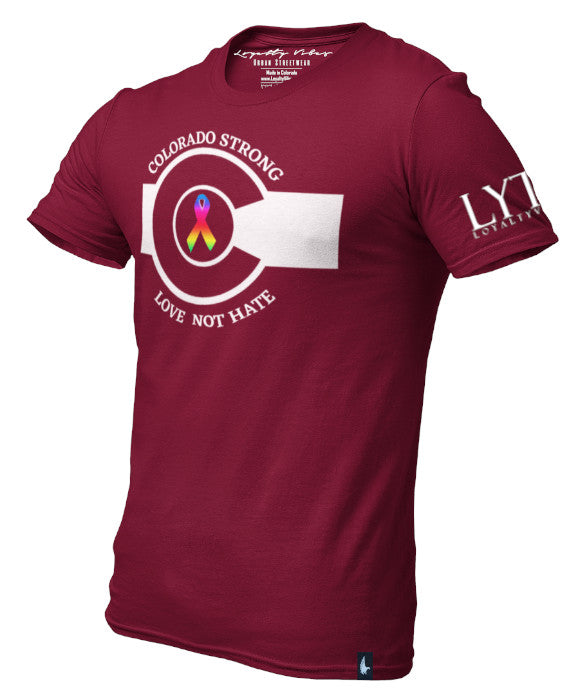 Loyalty Vibes LGBTQ Colorado Strong Graphic Tee Maroon - Loyalty Vibes