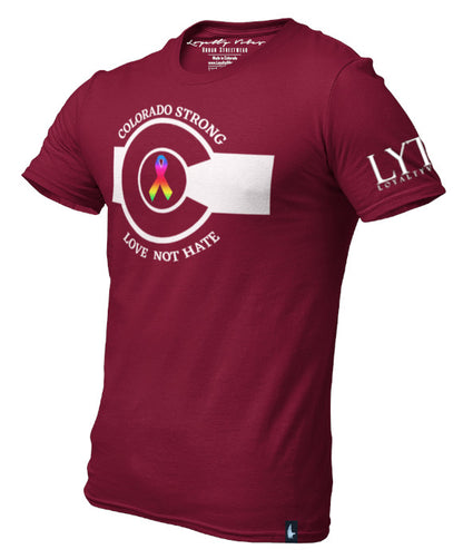 Loyalty Vibes LGBTQ Colorado Strong Graphic Tee Maroon - Loyalty Vibes