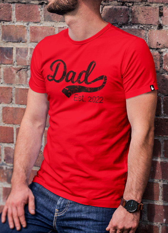 Dad Est. 2022 T-Shirt Red / Black - Loyalty Vibes
