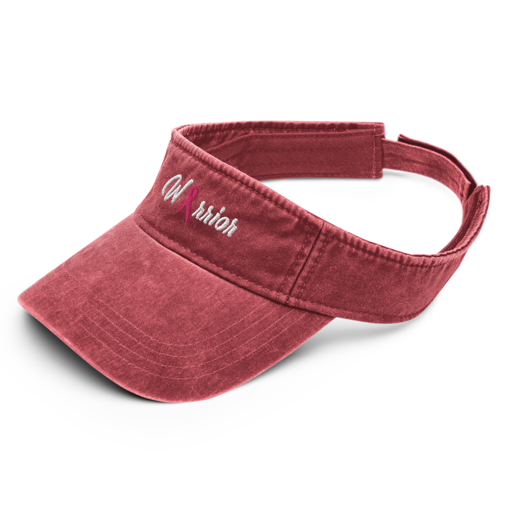 Vintage Breast Cancer Warrior Sun Visor Cardinal - Loyalty Vibes
