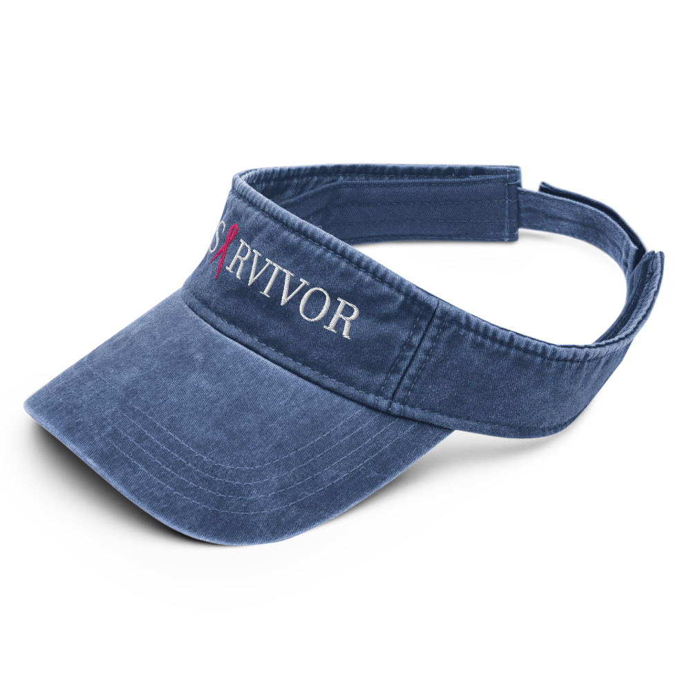 Vintage Breast Cancer Survivor Sun Visor Royal - Loyalty Vibes