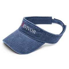 Vintage Breast Cancer Survivor Sun Visor Royal - Loyalty Vibes