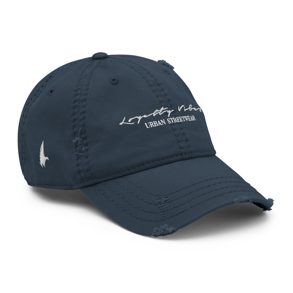 Mainstream Distressed Hat Navy - Loyalty Vibes